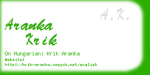 aranka krik business card